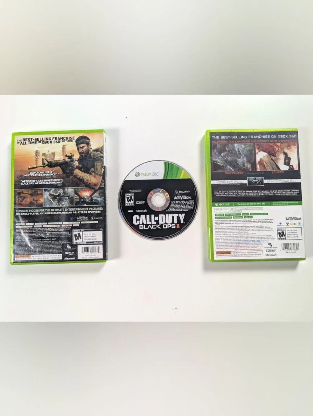 Call of Duty Black Ops Trilogy Lot 1 2 3 Xbox 360 COD BO1 BO2 BO3 Game Bundle